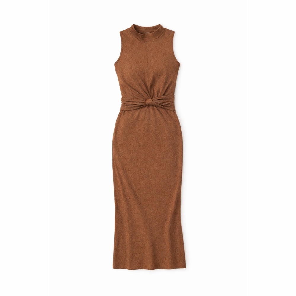 front twist midi dress